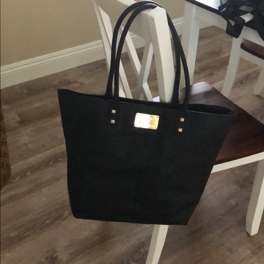 Black with gold accents Bebe large bag